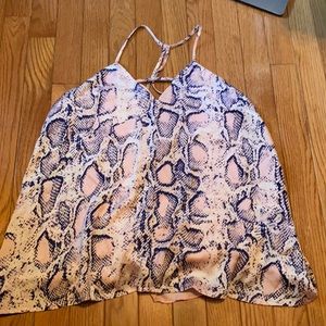 Pink Snakeprint Top